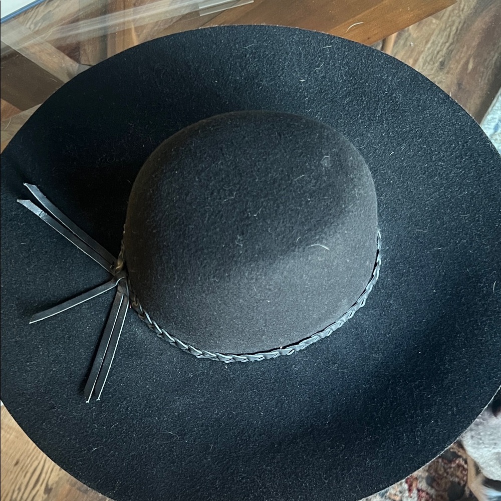 Brixton Elegant Black Wide-Brim floppy Hat - Picture 5 of 6